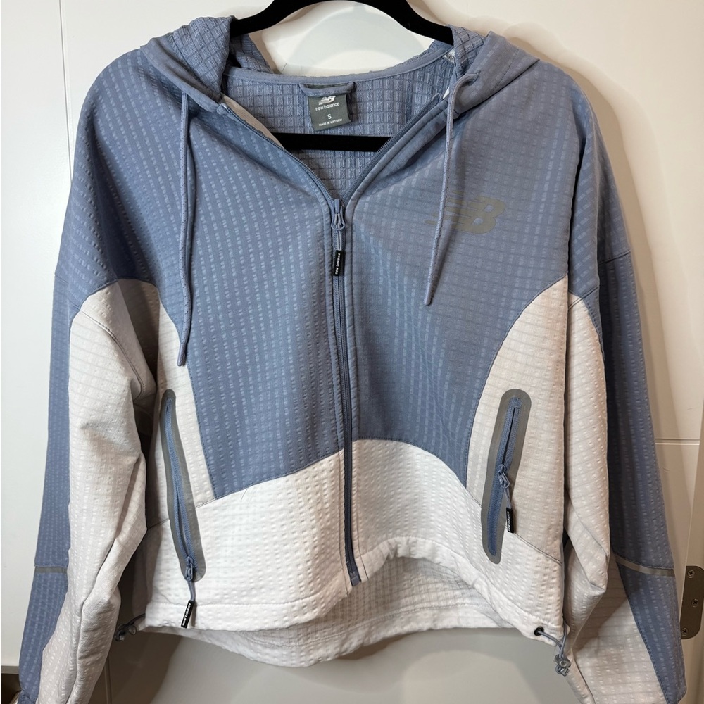 New Balance light blue/gray Textured‎ Jacket